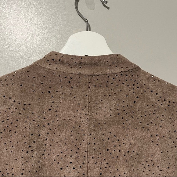 BCBGMaxAzria Brown Faux Suede Asymmetrical Crop Jacket - Picture 11 of 15